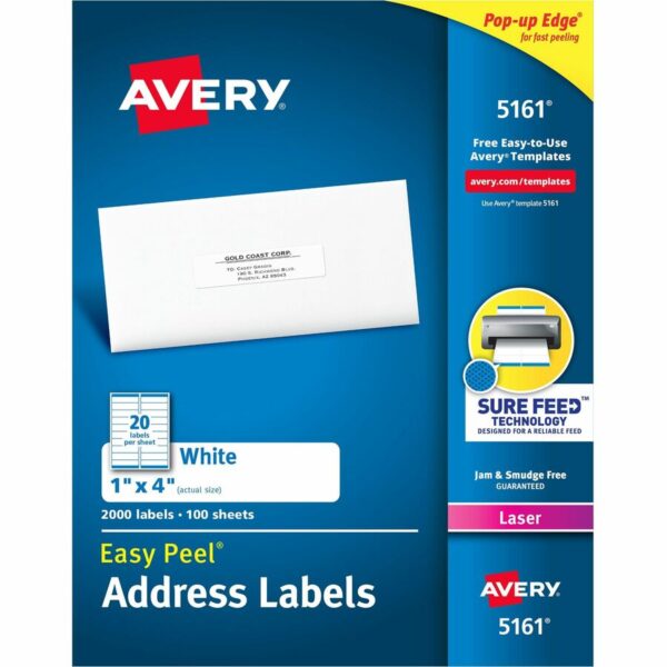 Avery Easy Peel Address Labels with Sure Feed Technology