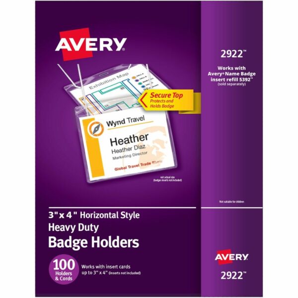 Avery® Heavy Duty Secure Top(TM) Hanging Style Badge Holders