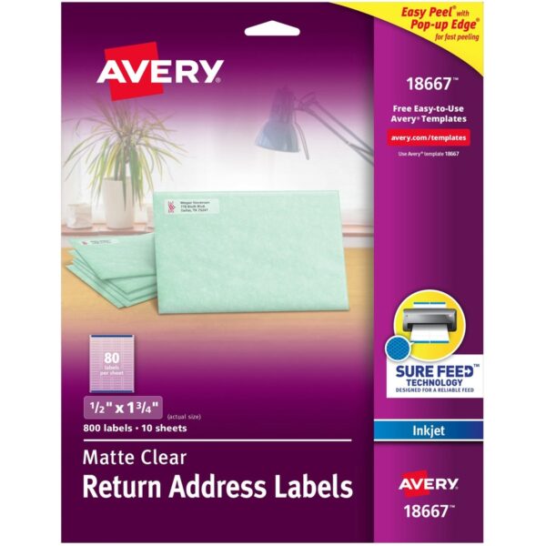 Avery Easy Peel Inkjet Printer Mailing Labels