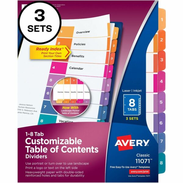 Avery® Ready Index 8-tab Dividers