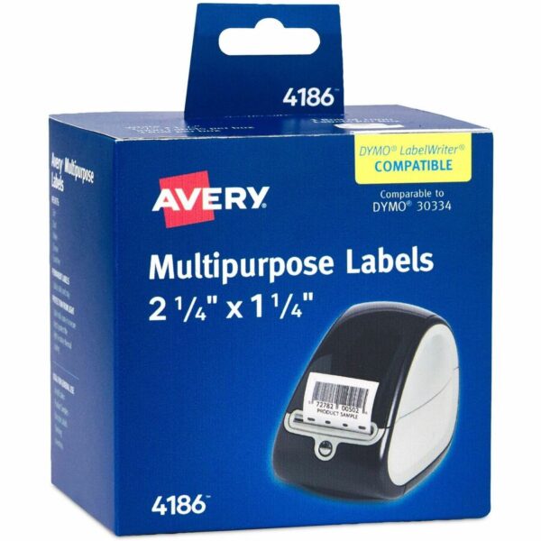 Avery® Thermal Roll Labels, 2.25" x 1.25" , 1,000 White Labels (4186)