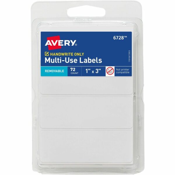 Avery® Removable Multi-Use ID Labels on Small Sheets - Handwrite Only