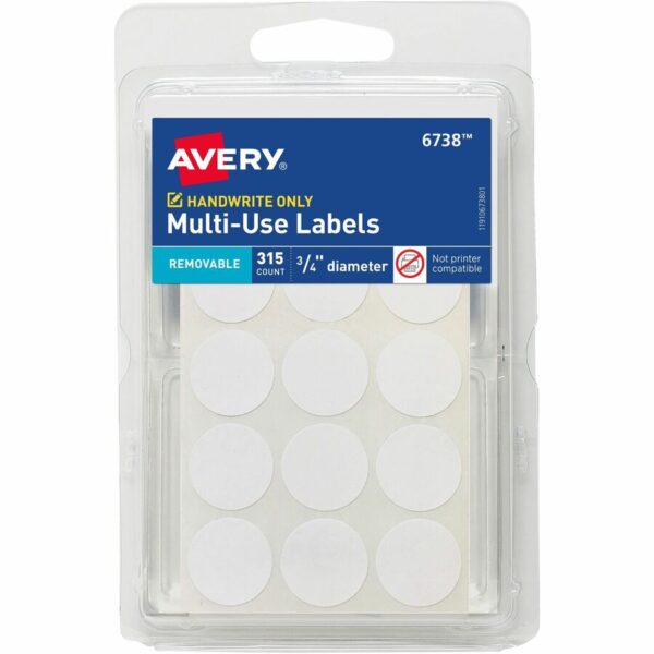 Avery® Removable Multi-Use ID Labels on Small Sheets - Handwrite Only