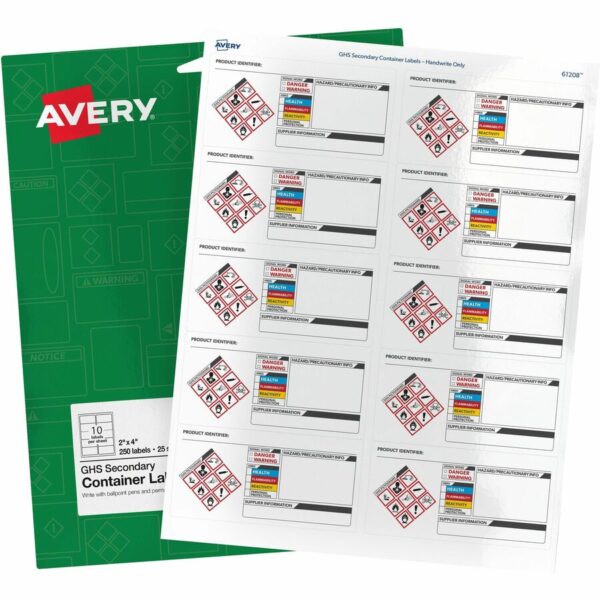 Avery® GHS Secondary Container Preprinted Labels