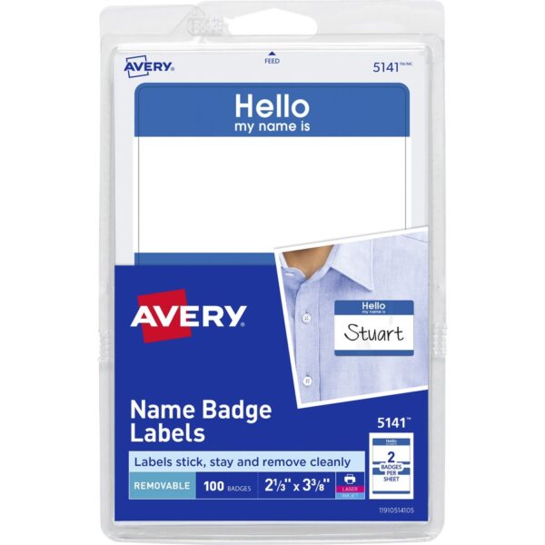 Avery Border Print/Write Hello Name Badges