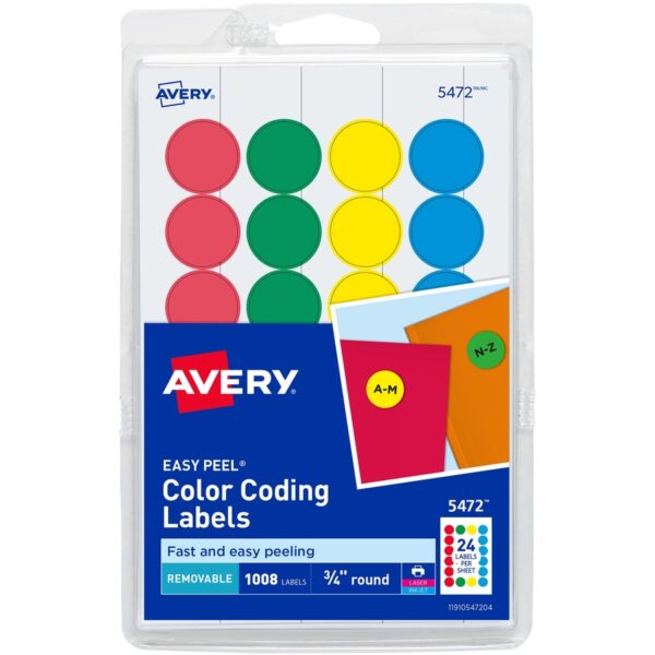 Avery® Removable Print or Write Color Coding Labels