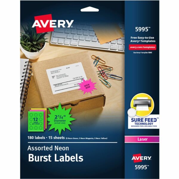 Avery® Neon Burst Labels