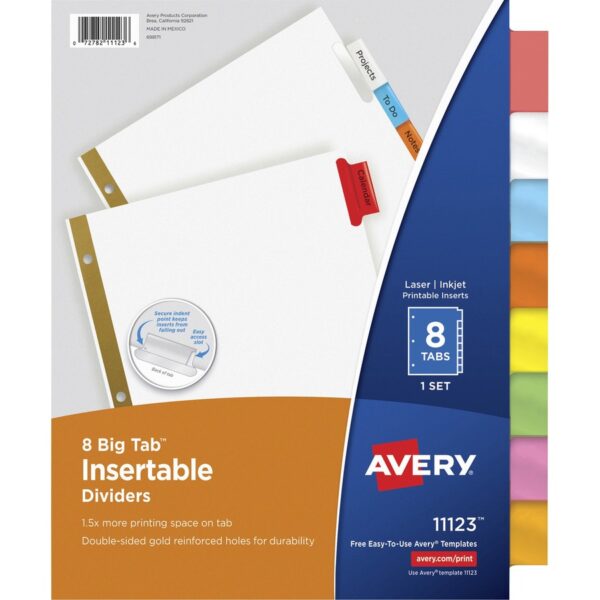 Avery® Big Tab Insertable Dividers - Reinforced Gold Edge