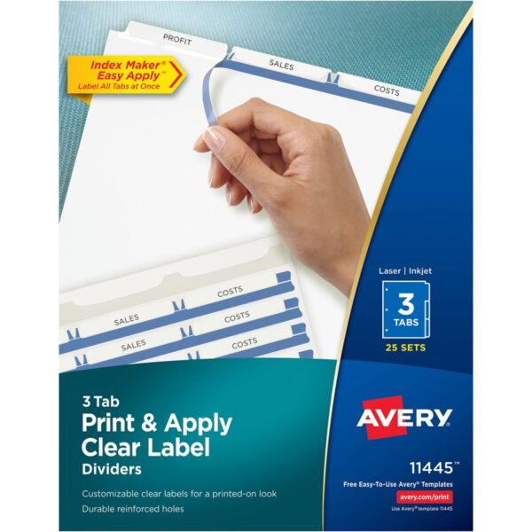 Avery® Print & Apply Clear Label Dividers - Index Maker Easy Apply Label Strip