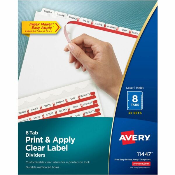 Avery® Print & Apply Clear Label Dividers - Index Maker Easy Apply Label Strip