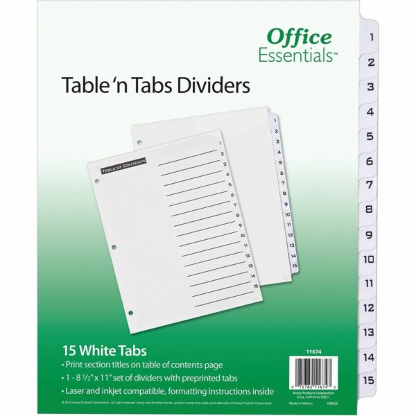 Avery® Table 'N Tabs Numeric Dividers