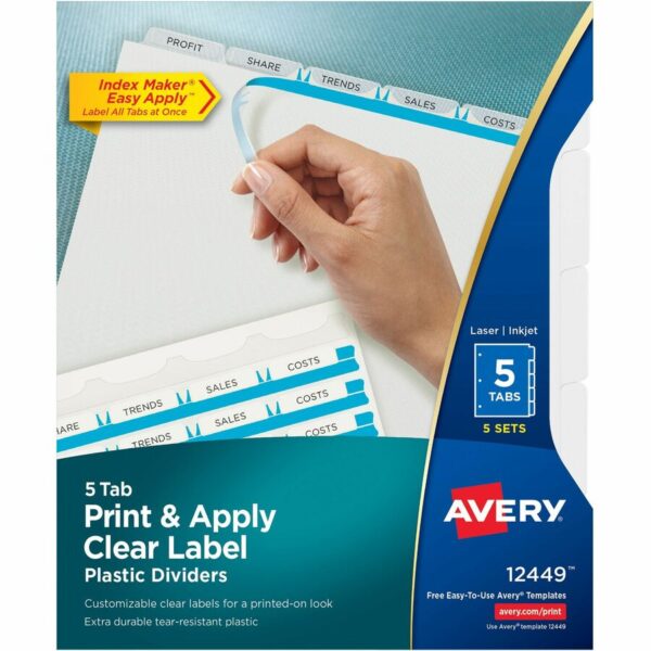 Avery Print & Apply Translucent Dividers