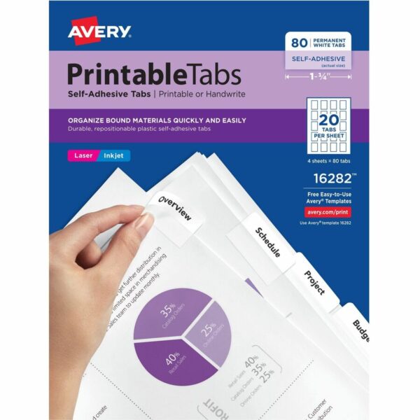 Avery® Printable Repositionable Tabs