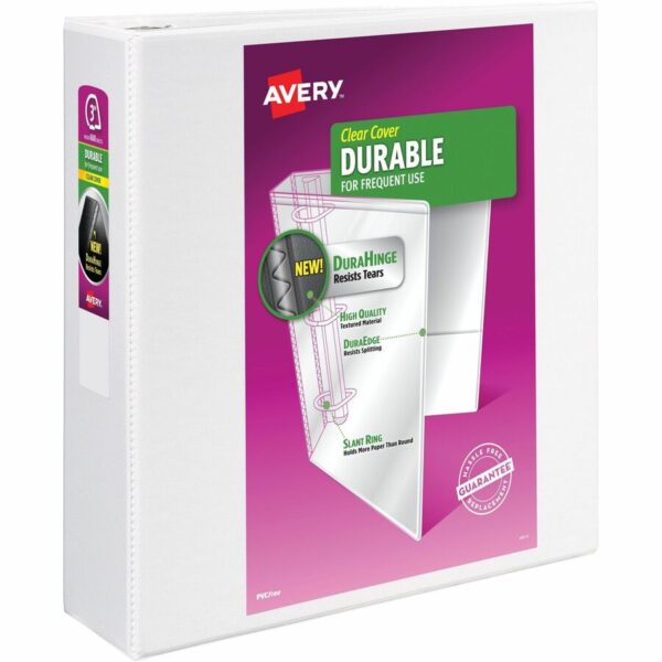 Avery® Durable View Binder 3" , Slant D Rings, White