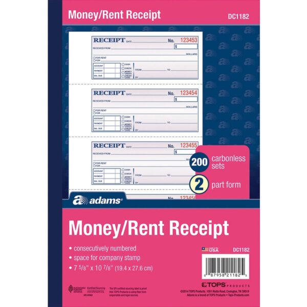 Adams Money/Rent Receipt Book - Image 2