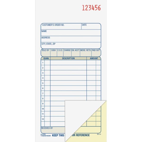 Adams Carbonless 2-part Numbered Sales Order Books