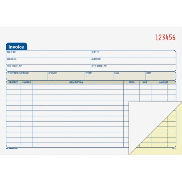 Adams Carbonless Invoice Book