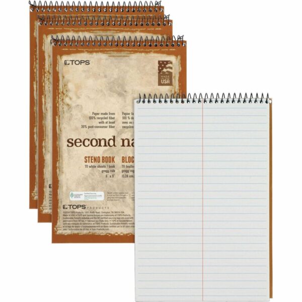 TOPS Second Nature Spiral Steno Notebook