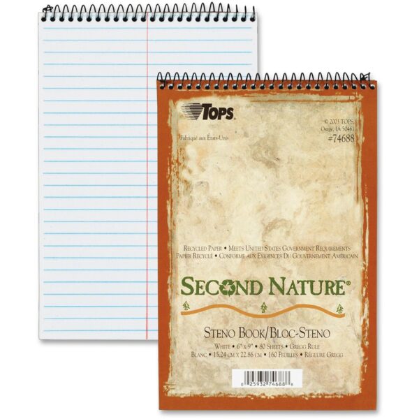 TOPS Second Nature Spiral Reporter/Steno Notebook