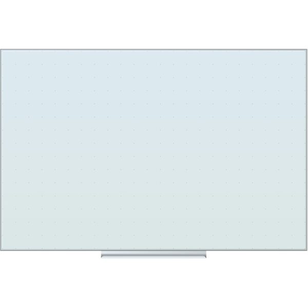 U Brands Floating Frameless Non-Magnetic Ghost Grid Glass Dry-Erase Board