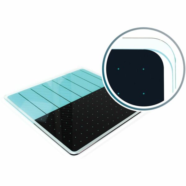 Cleartex Glacier Teal & Black Plan & Grid Glass Dry Erase Board - 14" x 14"