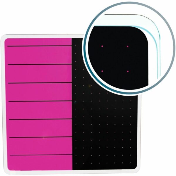 Viztex® Glacier Violet & Black Plan & Grid Glass Dry Erase Board - 14" x 14"