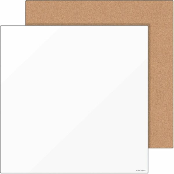 U Brands Tile Board Value Pack Frameless Dry-Erase Board & Corkboard