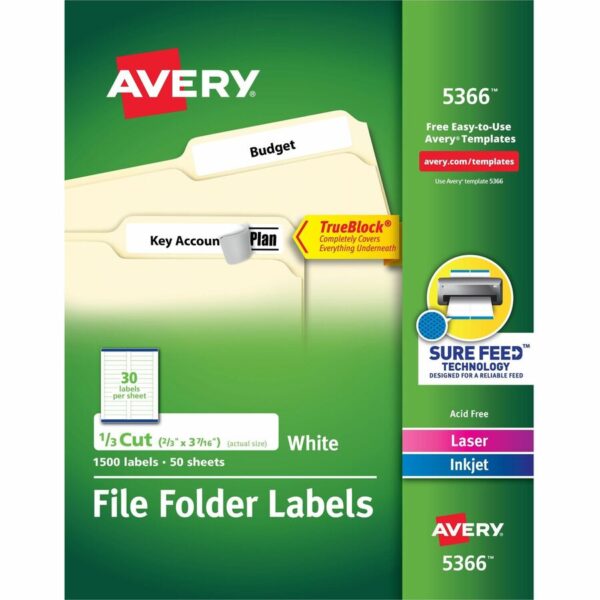 Avery TrueBlock File Folder Labels