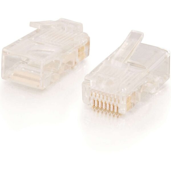 C2G RJ45 Cat5E Modular Plug for Round Stranded Cable Multipack (50-Pack)