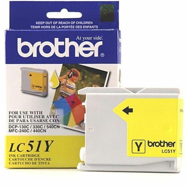 Brother LC51Y Original Inkjet Ink Cartridge - Yellow - 1 Each