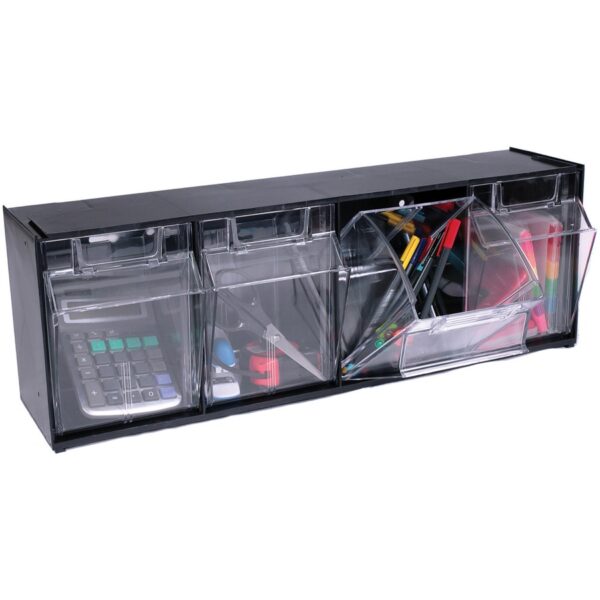 Deflecto Tilt Bin Interlocking Multi-Bin Storage Organizer - Image 3