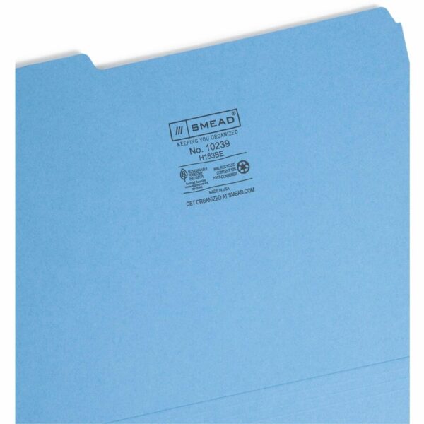 Smead 1/3 Tab Cut Letter Recycled Interior File Folder - Image 3