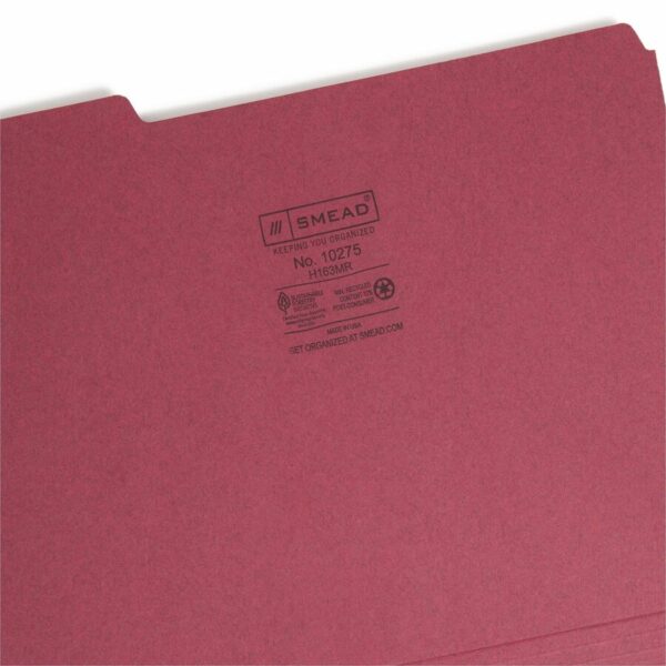 Smead 1/3 Tab Cut Letter Recycled Interior File Folder - Image 3