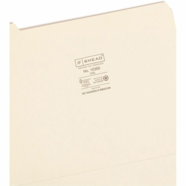 Smead 1/5 Tab Cut Letter Recycled Top Tab File Folder - Image 3