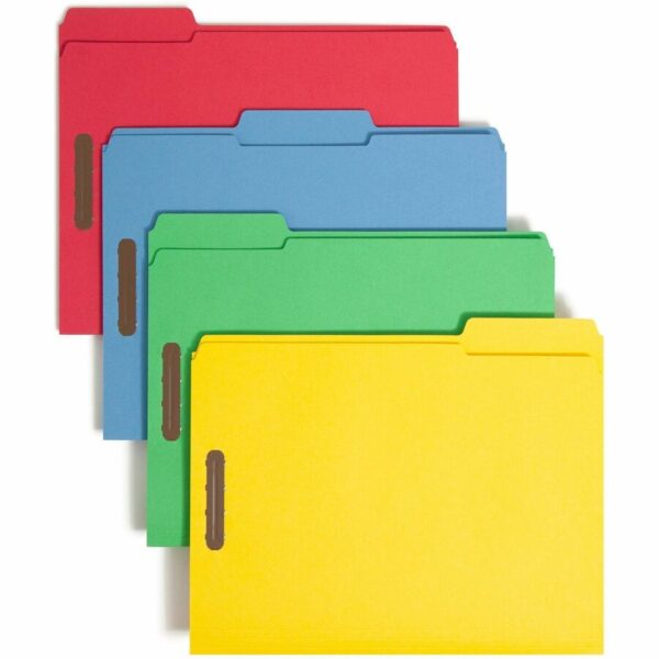 Smead Colored 1/3 Tab Cut Letter Recycled Fastener Folder