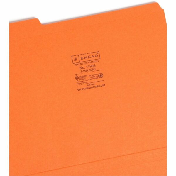 Smead Colored 1/3 Tab Cut Letter Recycled Top Tab File Folder - Image 3