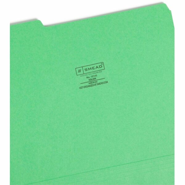 Smead Colored 1/3 Tab Cut Letter Recycled Top Tab File Folder - Image 3