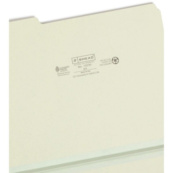 Smead 1/3 Tab Cut Letter Recycled Top Tab File Folder - Image 3