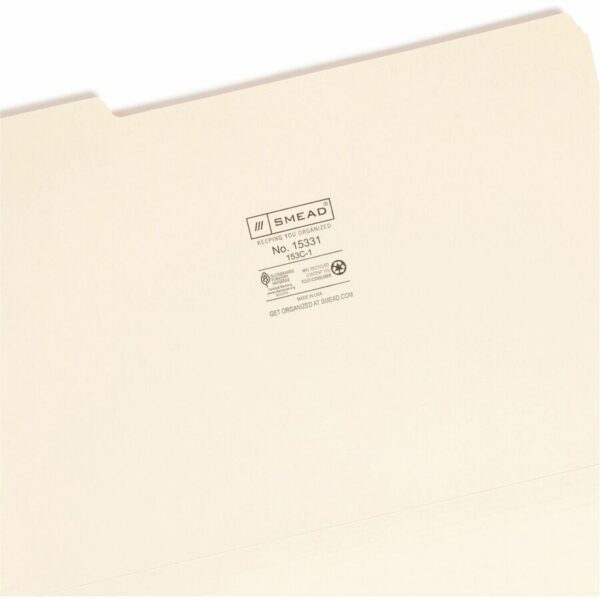 Smead 1/3 Tab Cut Legal Recycled Top Tab File Folder - Image 3