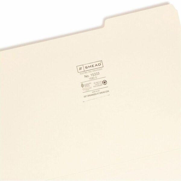 Smead 1/3 Tab Cut Legal Recycled Top Tab File Folder - Image 2