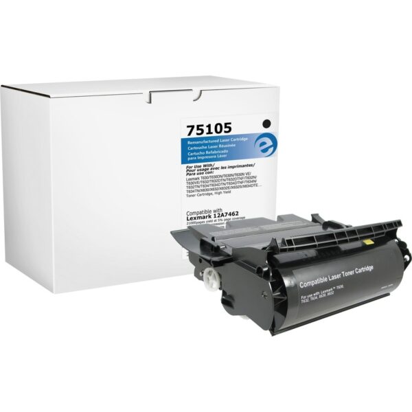 Elite Image Remanufactured Laser Toner Cartridge - Alternative for Lexmark 12A7462 - Black - 1 Each