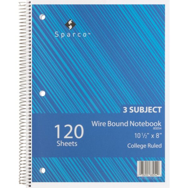 Sparco Wirebound College Ruled Notebooks