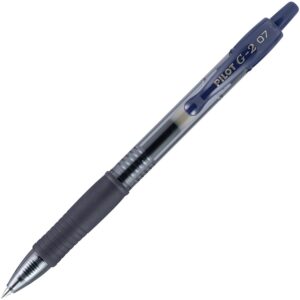 A black and white pen with a blue tip.