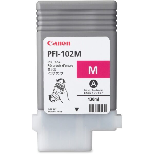 Canon PFI-102M Original Inkjet Ink Cartridge - Magenta - 1 Each