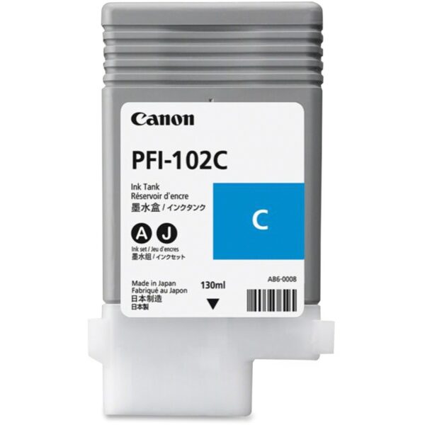 Canon PFI-102C Original Inkjet Ink Cartridge - Cyan - 1 Each