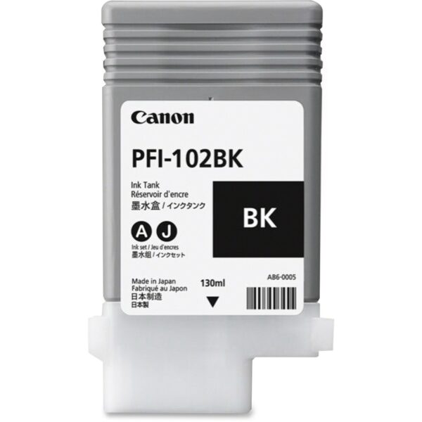 Canon PFI-102BK Original Inkjet Ink Cartridge - Black - 1 Each