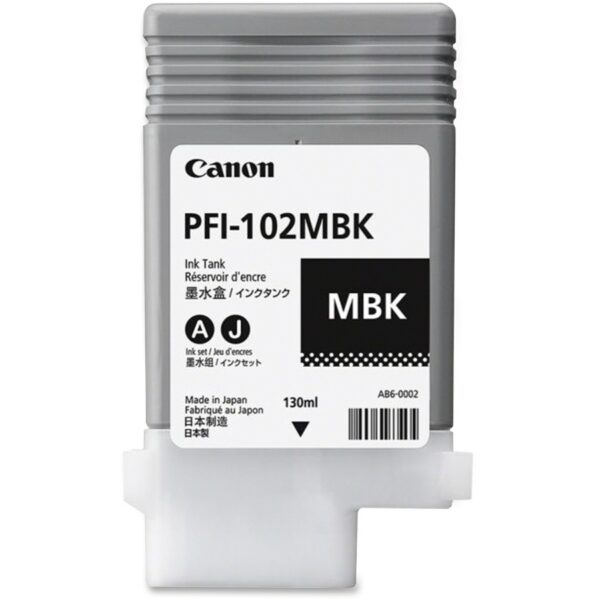 Canon PFI-102MBK Original Inkjet Ink Cartridge - Matte Black - 1 Each