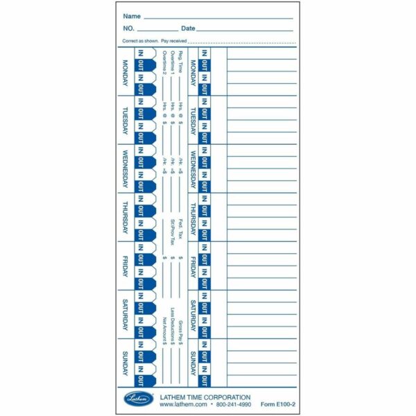 Lathem Universal Time Cards