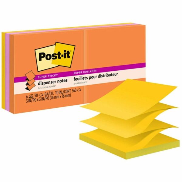 Post-it® Super Sticky Dispenser Notes - Energy Boost Color Collection