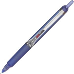 A blue pen with a white tip and red writing.